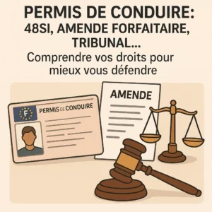 symboles de justice et permis de conduire