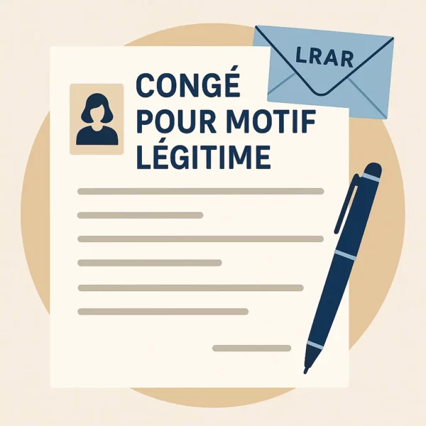 feuille intitulée congé pour motif légitime et stylo posé dessus